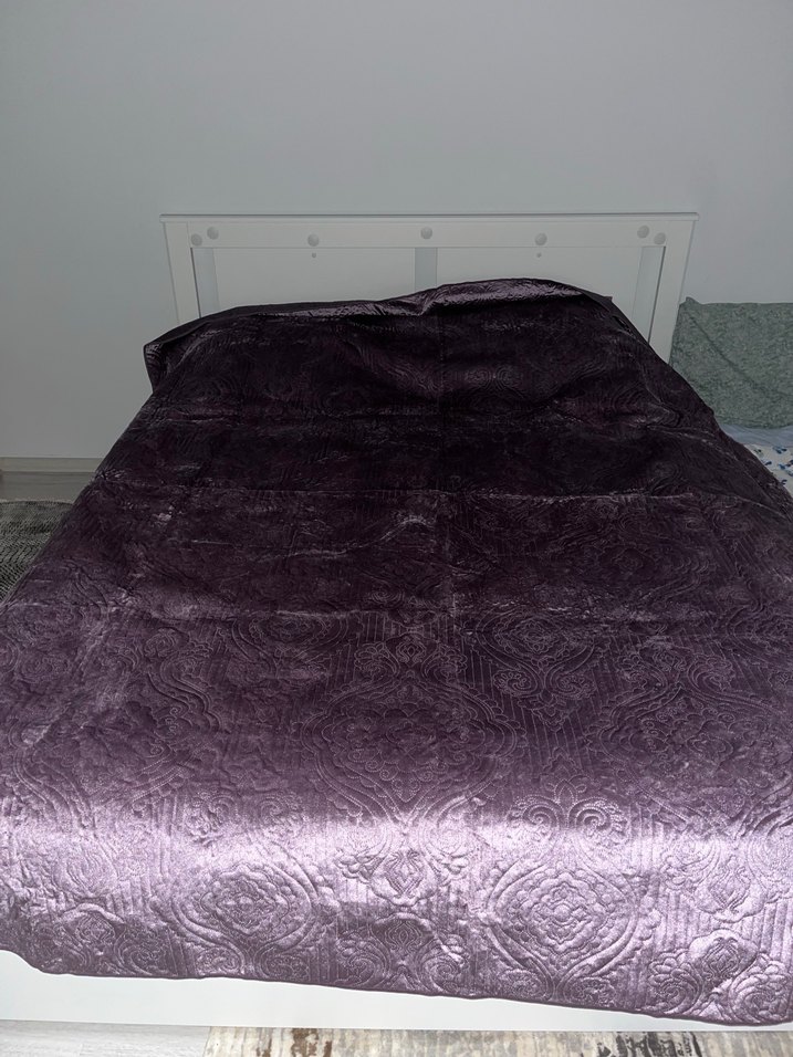 Çift Mor Batik Desenli Yatak Örtüsü - Görsel 2