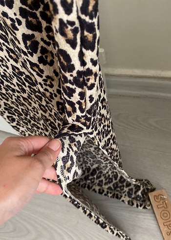 Koton Leopar Desenli Pilili Uzun Hamile Eteği