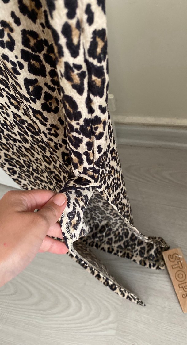 Leopar Desenli Pilili Uzun Hamile Eteği - Görsel 2