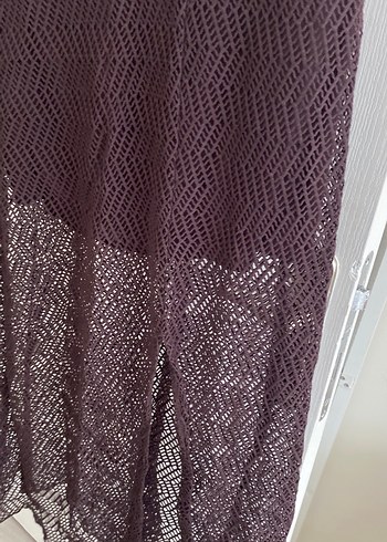LC Waikiki Bordo Dantel Detaylı Uzun Triko Etek