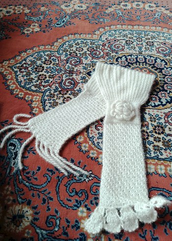 Beyaz Örgü şal - Görsel 2