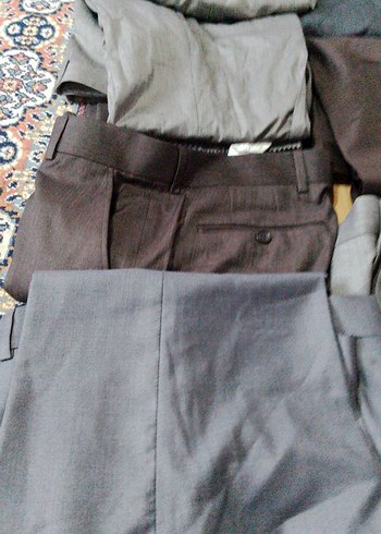 Gri Kemerli Erkek Kumaş Pantolon sıfır 46 - Görsel 2