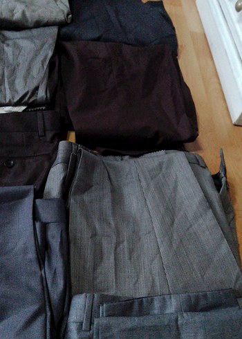 Gri Kemerli Erkek Kumaş Pantolon sıfır 46 - Görsel 3