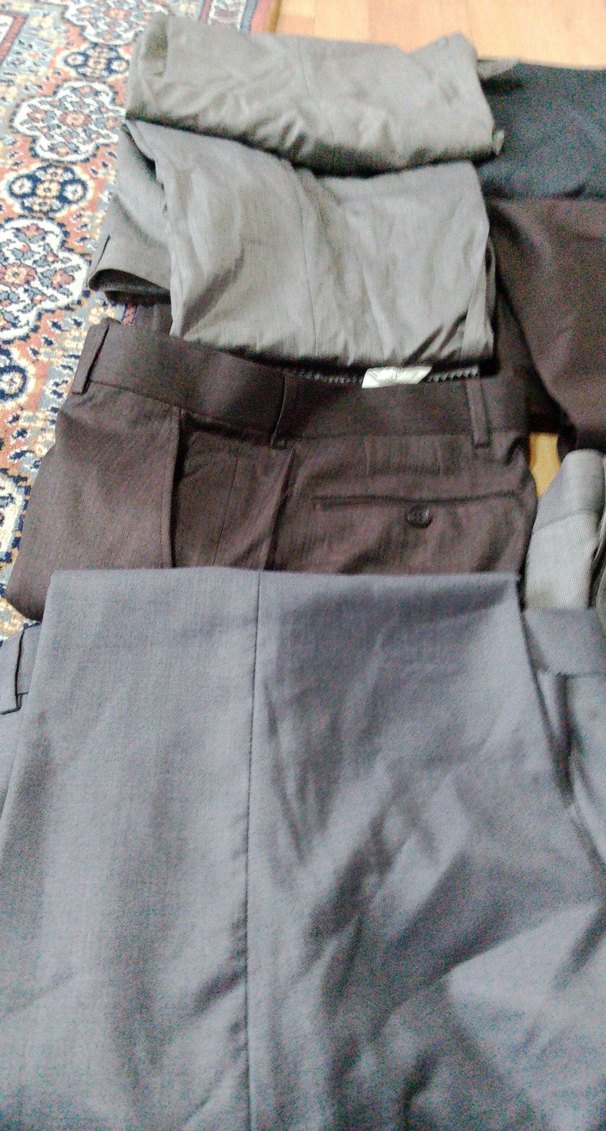 Gri Kemerli Erkek Kumaş Pantolon sıfır 46 - Görsel 2