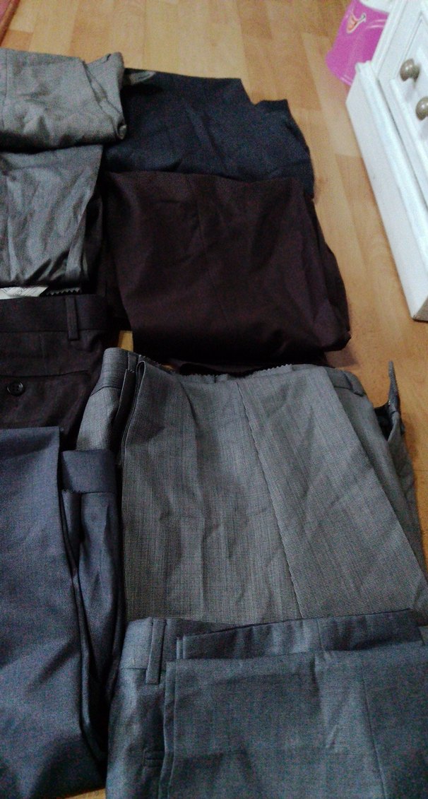 Gri Kemerli Erkek Kumaş Pantolon sıfır 46 - Görsel 3