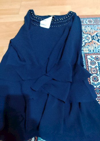 Uzun Kollu Lacivert Kadın Bluz - Görsel 2