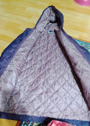 Kadın Uzun Kollu Kapüşonlu Koyu Mavi Kışlık Mont - Görsel 2