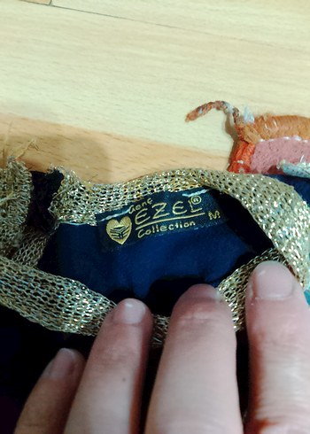 Nakışlı Mavi Uzun Kollu Bluz - Görsel 2