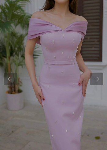 Abiye Pudra Pembe Drapeli Straplez Uzun Elbise
