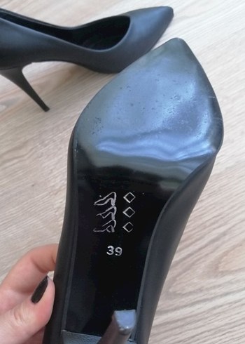 Siyah Stiletto Topuklu Kadın Ayakkabı - Görsel 5