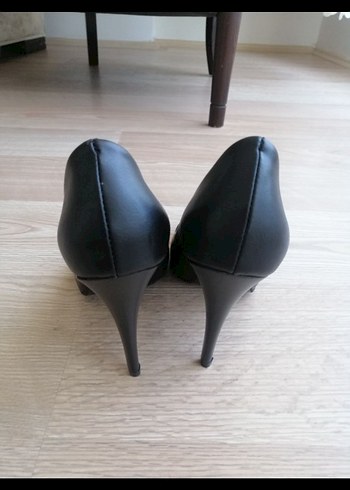 Siyah Stiletto Topuklu Kadın Ayakkabı - Görsel 4