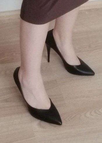 Siyah Stiletto Topuklu Kadın Ayakkabı - Görsel 2