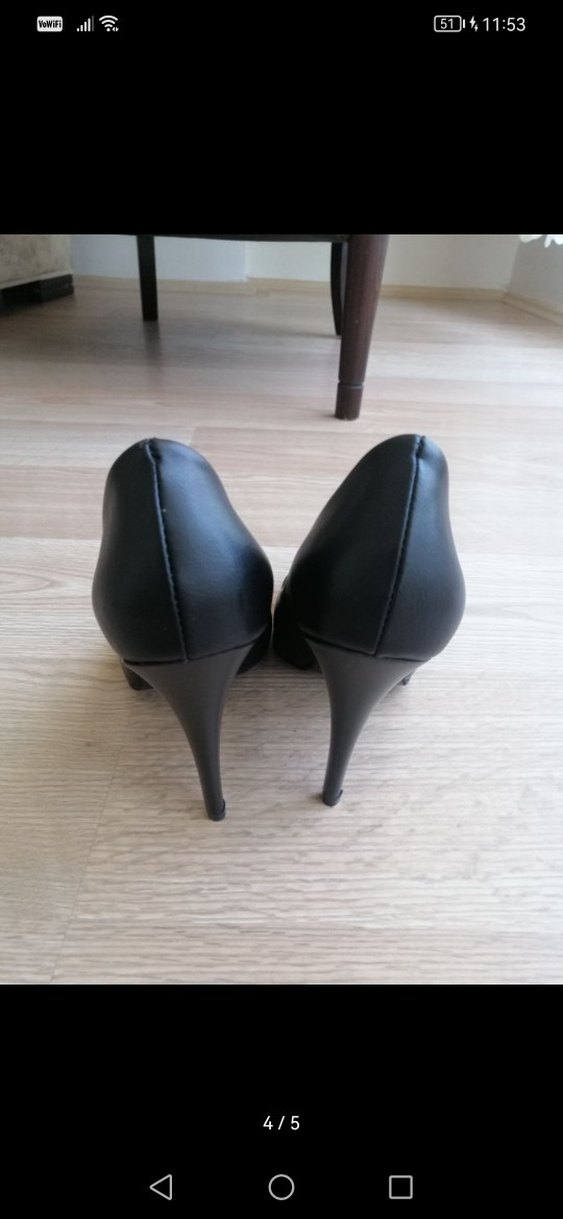 Siyah Stiletto Topuklu Kadın Ayakkabı - Görsel 4