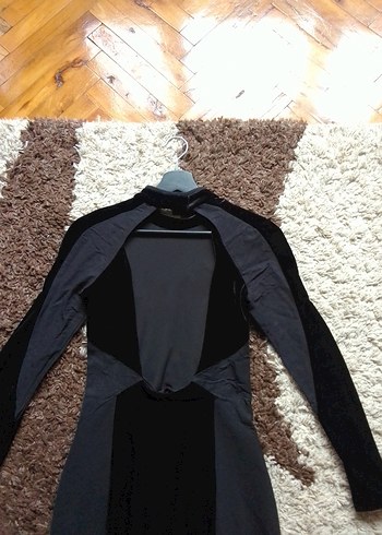 Siyah Uzun Kollu Gotik Kadın Elbise - Görsel 4