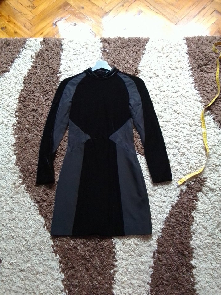 Siyah Uzun Kollu Gotik Kadın Elbise - Görsel 5