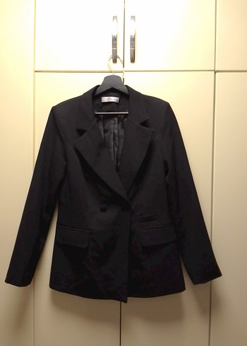 Siyah Düğmeli Kadın Blazer Ceket - Görsel 2