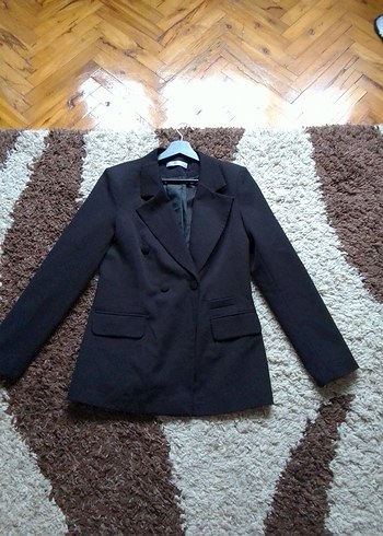 Siyah Düğmeli Kadın Blazer Ceket - Görsel 4