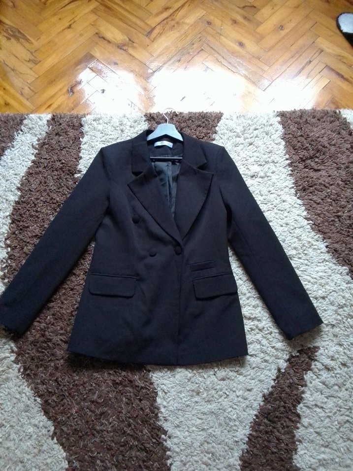 Siyah Düğmeli Kadın Blazer Ceket - Görsel 4