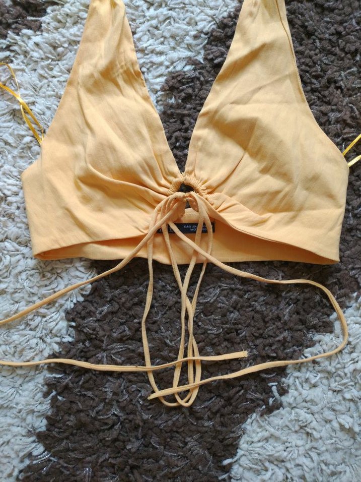 Parlak Sarı Mini Bohem Strappy Mayo - Görsel 3