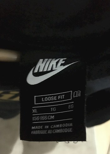 s Beden Siyah Nike Baskılı Salaş Sweatshirt