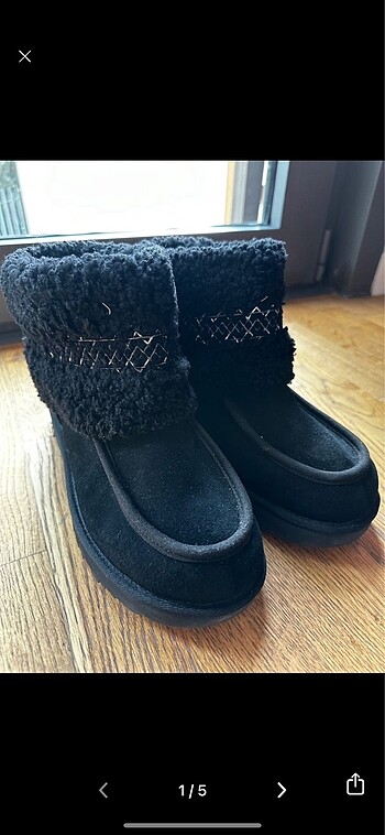 Orjinal siyah kıvırcık ugg