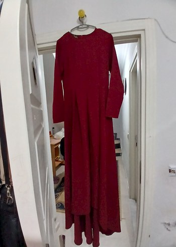 Diger Bordo Uzun Kollu Salaş Uzun Elbise
