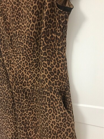 38 Beden Koton leopar elbise