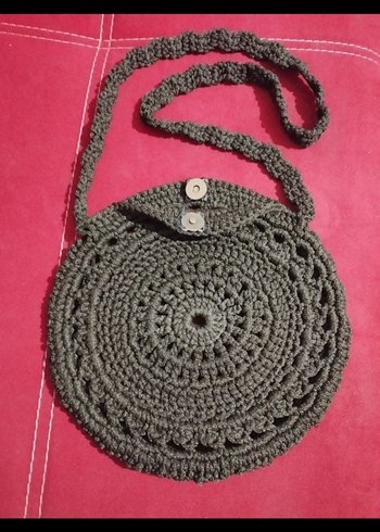 Bej Örgü Bohem Kadın Çantası - Görsel 8