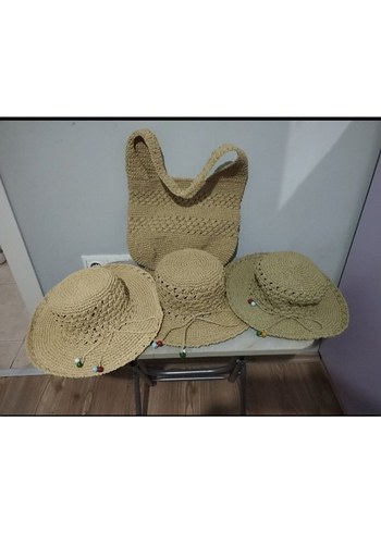 Bej Örgü Bohem Kadın Çantası - Görsel 2