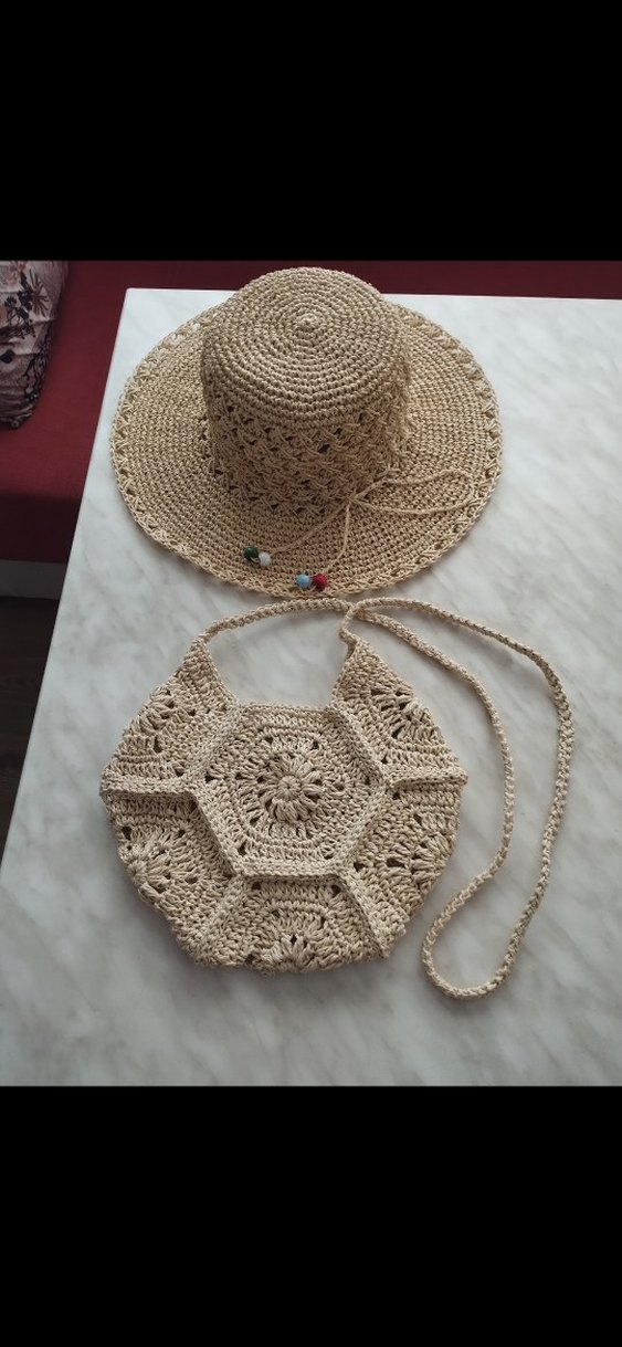 Bej Örgü Bohem Kadın Çantası - Görsel 4