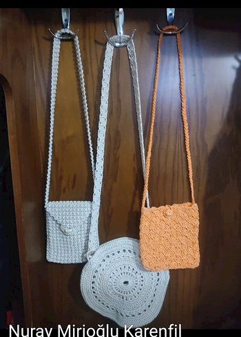 Siyah Örgü Kadın Telefon Çantası - Görsel 6