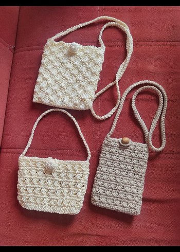 Siyah Örgü Kadın Telefon Çantası - Görsel 8