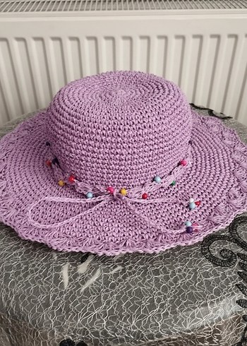 Mor Bohem Örgü Kadın Şapka - Görsel 4