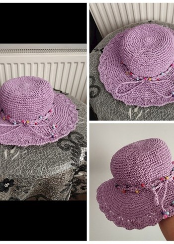 Mor Bohem Örgü Kadın Şapka - Görsel 9