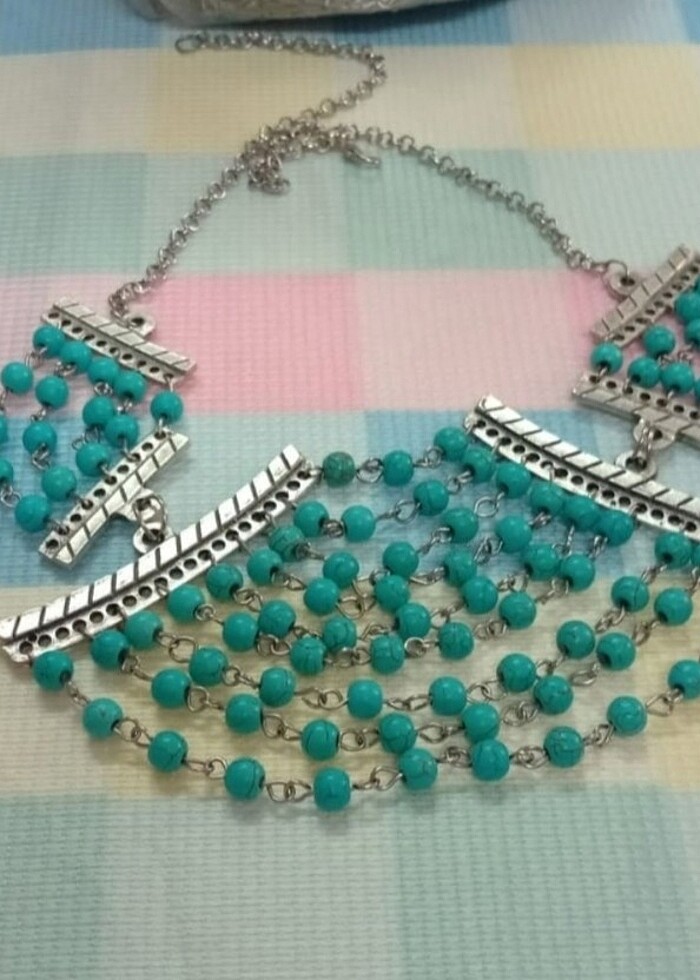 Metal boncuklu gerdanlık - Görsel 2