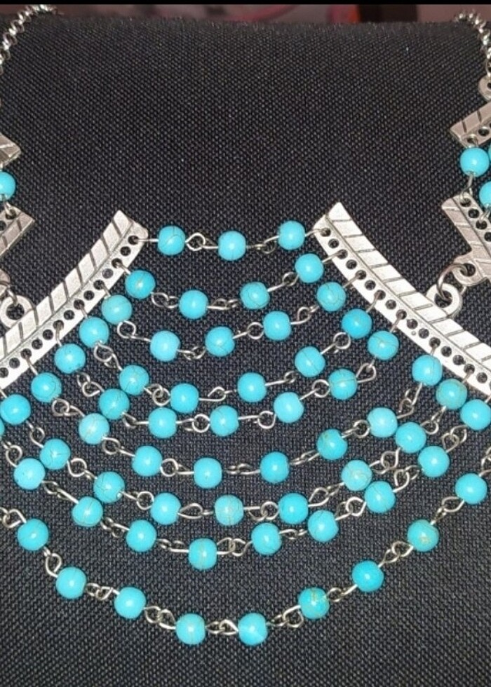 Metal boncuklu gerdanlık - Görsel 3