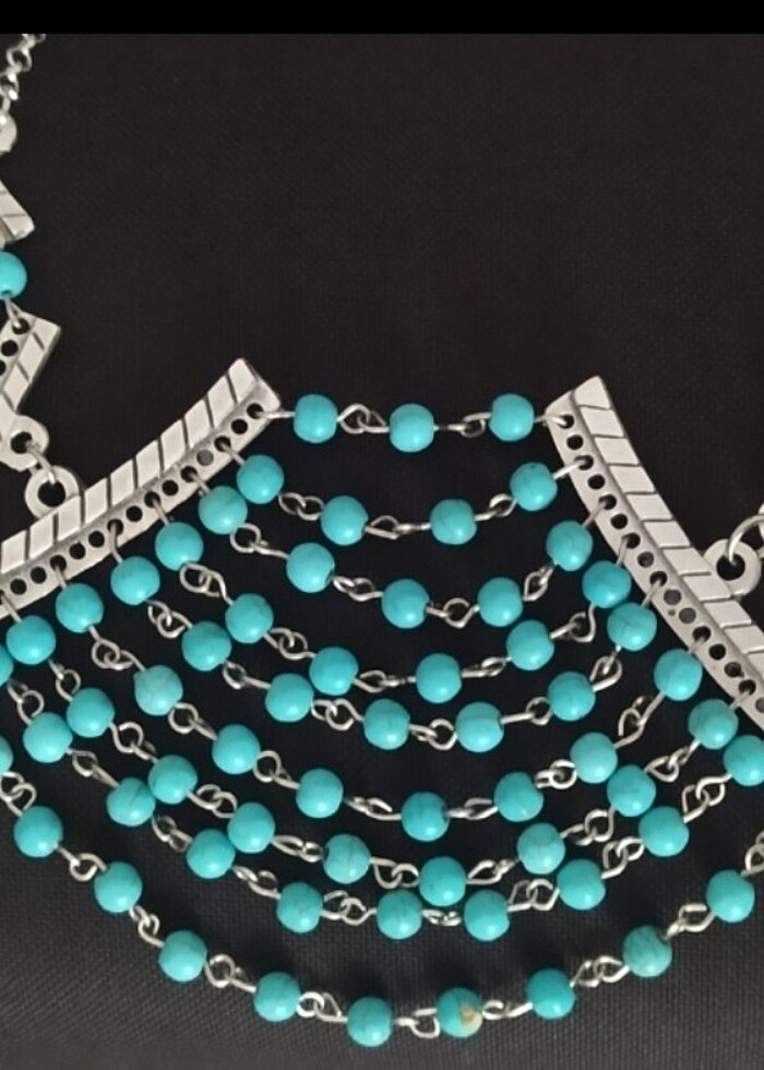 Metal boncuklu gerdanlık - Görsel 5