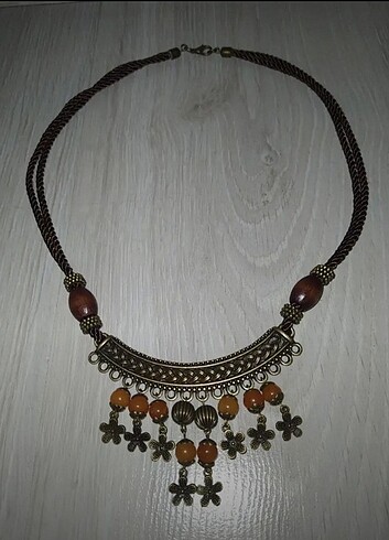 Papatyalı bakır kolye - Görsel 5