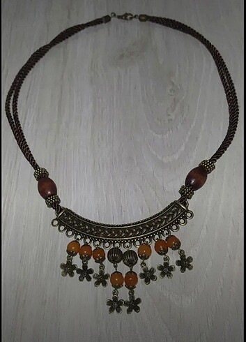 Papatyalı bakır kolye - Görsel 8