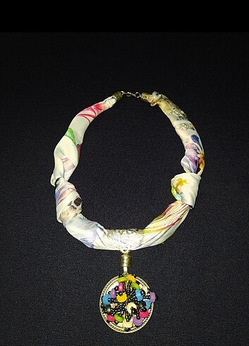 Fularlı kolye (el yapımı) - Görsel 5