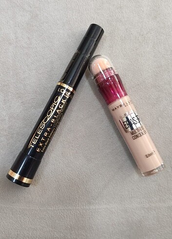 Siyah Telescopic Maskara ve maybelline kapatıcı 