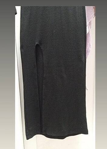 34 Beden siyah Renk Yırtmaçlı Midi Elbise