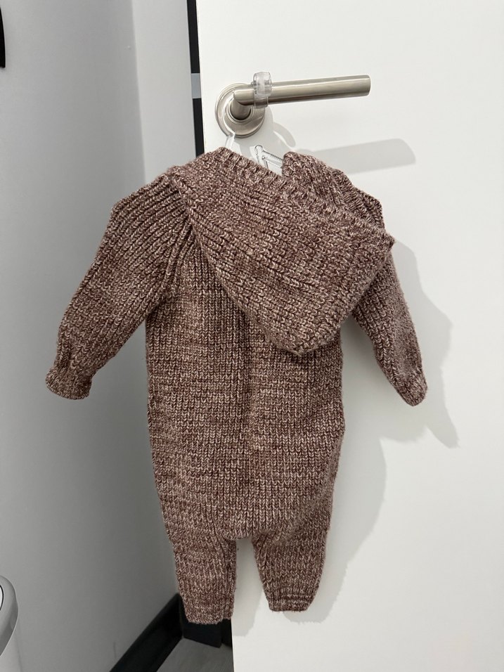 H&m Kahverengi Örgü Bebek Tulum - Görsel 2