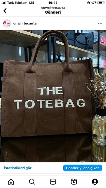 Diğer Tote bag keten