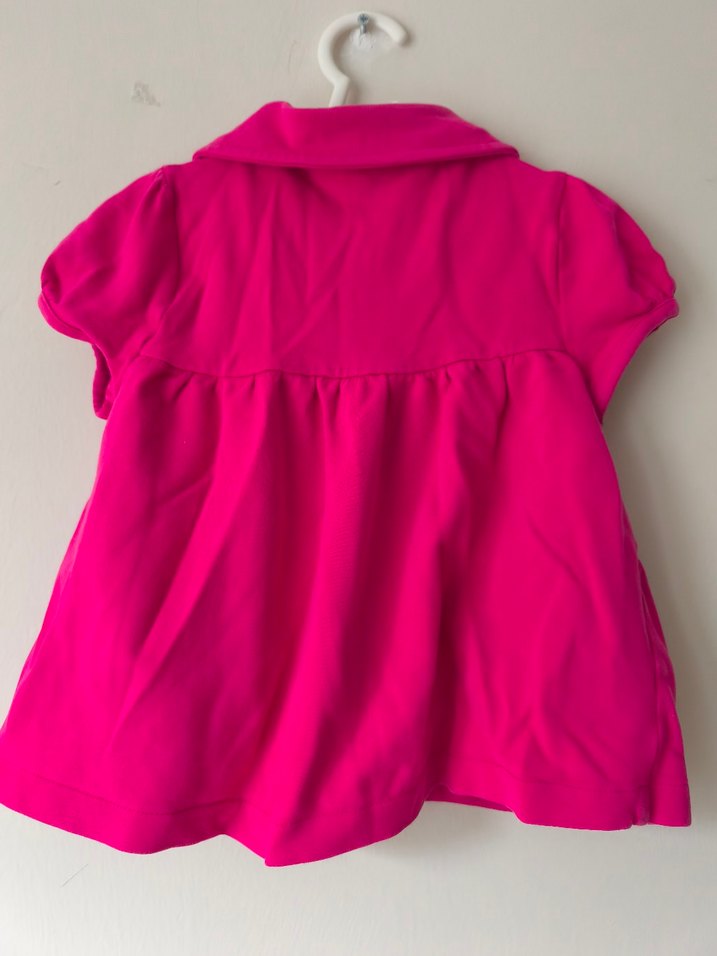 Kız Çocuk Fuşya Kısa Kollu Düğmeli Gömlek - Görsel 2