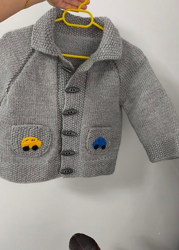 Erkek Çocuk Gri Düğmeli Triko Hırka - Görsel 2