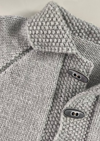 Erkek Çocuk Gri Düğmeli Triko Hırka - Görsel 11