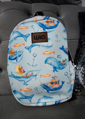 Mavi Balina Desenli Çocuk Okul Çantası - Görsel 3