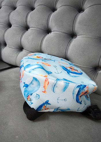 Mavi Balina Desenli Çocuk Okul Çantası - Görsel 4