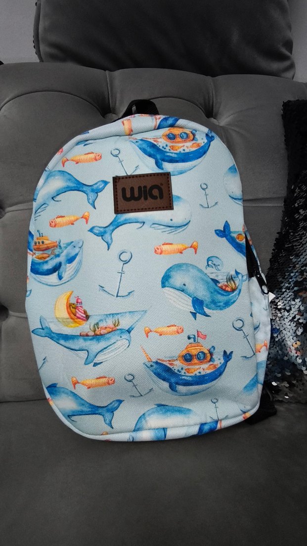 Mavi Balina Desenli Çocuk Okul Çantası - Görsel 3
